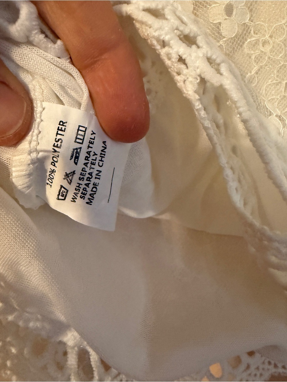 White Lace Ruffle Long-Sleeve Top - Picture 4 of 5